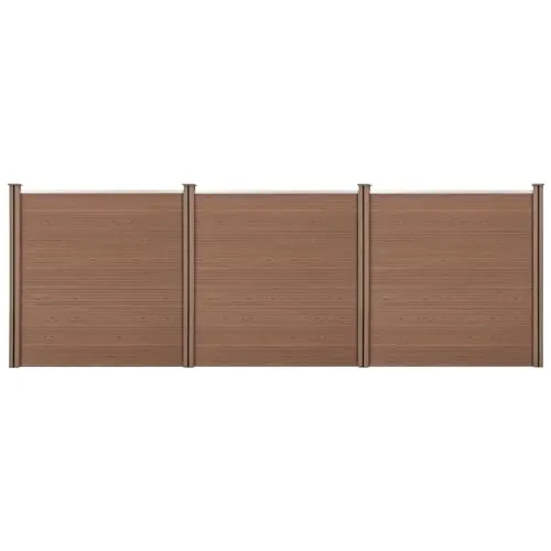 neu.holz WPC Gartenzaun 183x531cm Braun - Dekorativer WPC-Zaun mit 27 Platten für optimalen Sicht- und Windschutz, stabil und langlebig, ideal für Garten und Grundstücksbegrenzung.