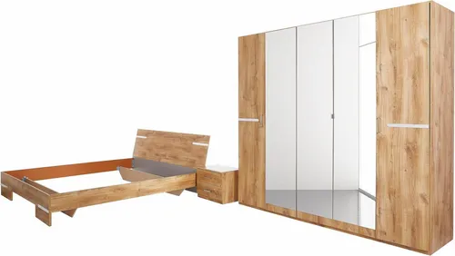 Wimex Schlafzimmer-Set Anna, 4-tlg. Komplettlösung - Moderne Schlafzimmer-Lösung mit Schrank, Bett und 2 Nachttischen. Der geräumige Kleiderschrank mit Spiegeltüren bietet viel Stauraum, während das Bett optimalen Schlafkomfort garantiert.