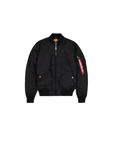 Alpha Industries Damen Ma-1 TT Bomberjacke, Schwarz - Slim Fit - Funktionsjacke mit kontrastierendem Innenfutter und praktischer Utility Tasche, ideal für einen stylishen Look.