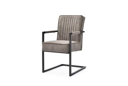 Polsterstuhl DAVID - Moderner Komfortstuhl in Taupe - Stühle, Polsterstuhl DAVID bietet mit seinem Mikrofaserbezug und Metallgestell hohen Komfort und modernes Design, ideal für jeden Wohnbereich.