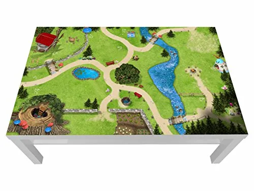 Stikkipix Zauberwald Möbelfolie | LCG11 | passgenau für den Lack Spieltisch von IKEA (Möbel Nicht inklusive)