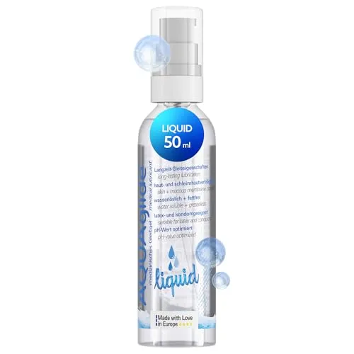 JOYDIVISION AQUAglide liquid 50 ml Gleitmittel, wasserbasiertes Gleitgel & extra flüssig, Kompatibel mit Latex-Kondo Men