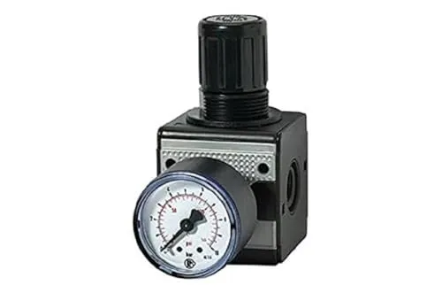 Druckregler »multifix« mit Manometer - Druckluftzubehör, Vordruckunabhängiger Membrandruckregler mit Sekundärentlüftung, regelbar von 0,5 bis 16 bar für präzise Druckkontrolle.