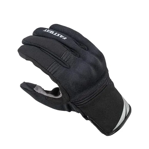 FAST WAY H 2301 Motorradhandschuhe Herren, CE Zertifiziert, Leder-Textil Mix, Atmungsaktiv, Touchscreen-kompatibel, Verstellbarer Klettverschluss, Für Sommer und Übergangszeit