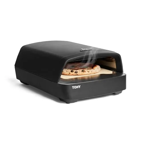 BURNHARD Gas Pizzaofen - Tony, 450 °C, tragbarer 5,9 kW Outdoor Ofen für perfekte Pizza in 90 Sekunden, ideal für Terrasse und Balkon