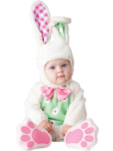 Vegaoo Deluxe Kaninchen-Kostüm für Babys - Grau, Weiss