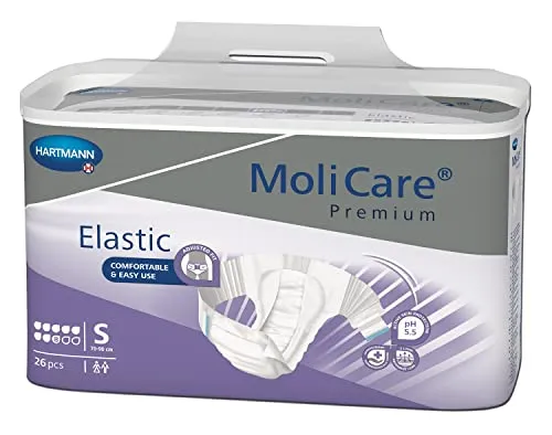 Molicare Premium Elastic Slip 8 Tropfen Gr.S - 26 Stück - Windeln von Paul Hartmann AG, bieten hohen Tragekomfort und zuverlässigen Auslaufschutz, ideal für aktive Nutzer.