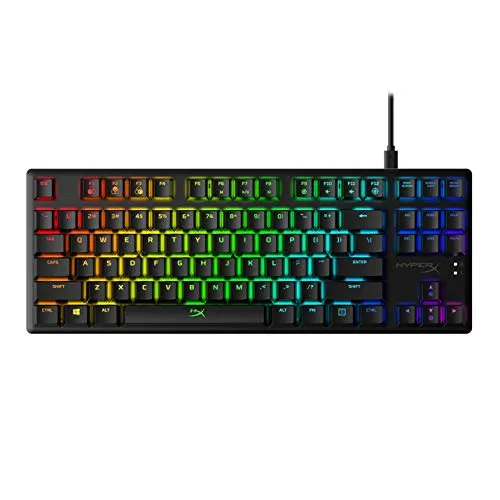 HyperX Alloy Origins Core – Mechanische TKL-Gaming-Tastatur - Tastaturen mit kompaktem TKL-Design, RGB-LED Hintergrundbeleuchtung und verstärktem Aluminiumgehäuse – ideal für Gamer, die Platz sparen möchten.