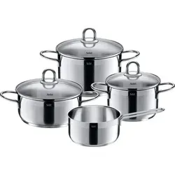 Silit Diamant Topfset 4-teilig - Edelstahl poliert, induktionsgeeignet und hitzebeständig bis 250°C, optimale Wärmeverteilung für energiesparendes Kochen