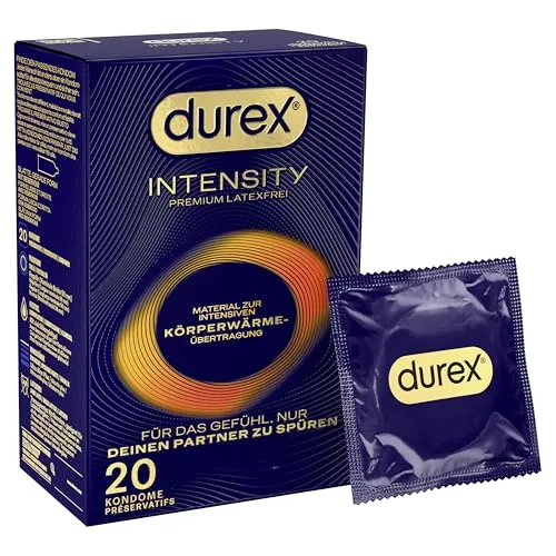 Durex Intensity Kondome - Ultra dünn für intensive Körperwärmeübertragung - Kondome für Männer, ultra dünn aus Nitril für maximales Körpergefühl, latexfrei und mit viel Silikongleitgel befeuchtet, ideal für besondere Momente.
