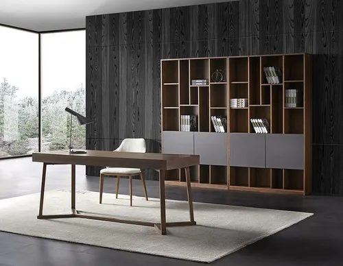 Design Büro Office Kanzlei Tisch Regal Akten Schrank Schreib Tische Sessel 4tlg