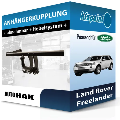 Abnehmbare Auto Hak Anhängerkupplung für Land Rover Freelander (10.2012-2025) - Anhängerkupplung von Auto Hak, abnehmbar und ohne Eintragung in die Fahrzeugpapiere. Ideal für vielseitige Nutzung und hohe Anhängelast von 2300 kg.