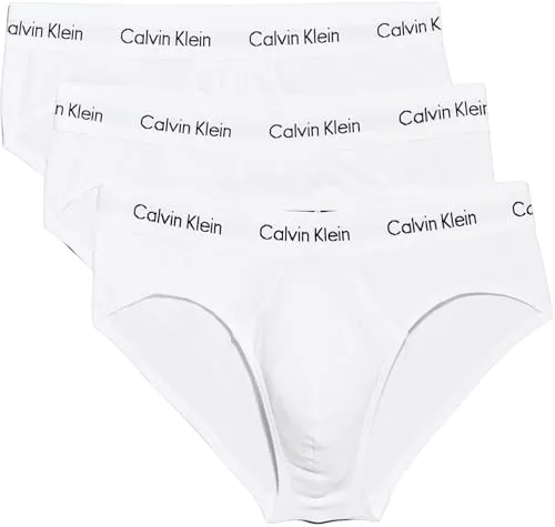 Calvin Klein Herren 3er Pack Hip Briefs Unterhosen - Herrenunterhosen im praktischen 3er Pack, aus hochwertiger Baumwolle mit bequemem Calvin Klein Signature Logo Bund für optimalen Tragekomfort.