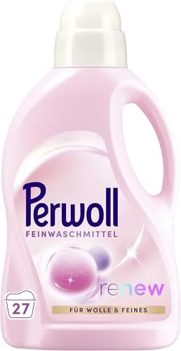 Perwoll Wolle & Feines Waschmittel 27 Waschladungen - PERWOLL Feinwaschmittel mit Dreifach-Renew-Technologie reinigt sanft und erneuert die Fasern von Wolle, Kaschmir & Seide für ein frisches Gefühl. Biologisch abbaubare Formel, umweltfreundlich verpackt.