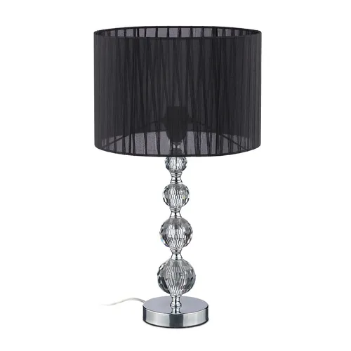 Elegante Kristall Tischlampe von Relaxdays - Moderne Tischlampe aus Eisen mit rundem Schirm, perfekt für jedes Zimmer. Mit einem Gewicht von 1,8 kg und E27 Sockel für einfache Glühbirnenwechsel.