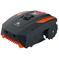 Mähroboter MB 400 inkl. Mähgarage - Rasenmäher für Gärten bis 400 m², ausgestattet mit Neigungs-, Hebe- und Kollisionssensoren für sicheres Mähen und eine 20 V / 2 Ah Akku-Leistung.