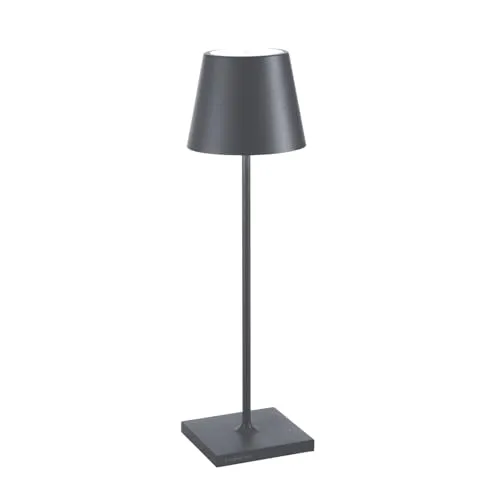 Zafferano Poldina Pro Lampe - Kabellose Tischlampe mit Touch Control - Tischlampen für drinnen und draußen, dimmbar und wiederaufladbar mit bis zu 12 Stunden Akkulaufzeit, ideal für eine stimmungsvolle Atmosphäre.
