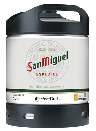 PerfectDraft San Miguel, Internationales Premium Lagerbier aus Spanien, (1 x 6l) MEHRWEG Fassbier
