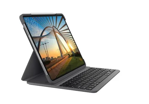 Logitech SLIM FOLIO PRO für iPad Pro 12,9 Zoll - iPad-Tastatur mit integriertem Schutz und beleuchteten Tasten, perfekt für produktives Arbeiten unterwegs.