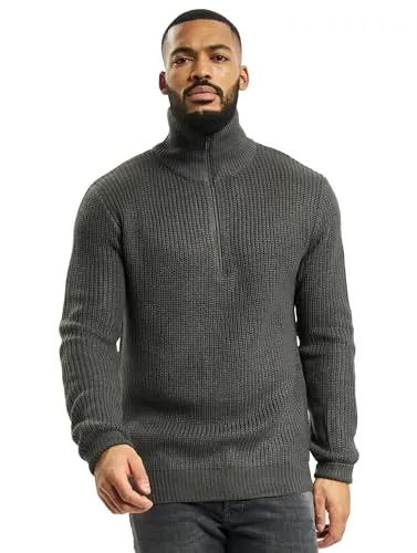 Brandit Marine Pullover Troyer in Anthrazit, Größe XL - Hochwertiger Pullover für Herren aus elastischem Strickmaterial, mit dickem Kragen und praktischer Brusttasche für zusätzlichen Komfort.
