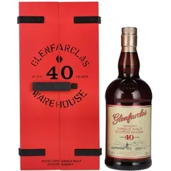 Glenfarclas 40 Years Highland Single Malt Scotch Whisky - Whisky, 40 Jahre gereift, vollmundiger Sherry-Geschmack und exquisite Aromen aus Schottland, ideal für Kenner und Sammler.