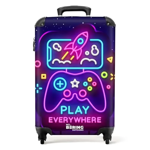 NoBoringSuitcases.com© Kinderkoffer mit leuchtenden Rädern - Neon - 55x35x20cm - Koffer für Kinder mit leuchtenden Rädern, ideal als Handgepäck, leicht und stabil, sorgt für Spaß und Ordnung auf Reisen.