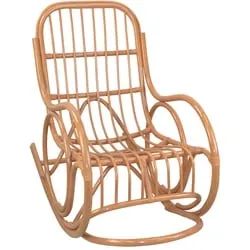 möbel direkt online Rattanschaukelstuhl - Sessel aus hochwertigem Rattan, handgeflochten und honigfarben lackiert – ideal zum Entspannen und Relaxen in stilvollem Ambiente.