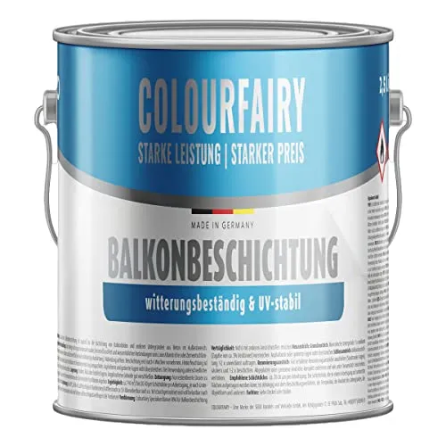 BAU DISCOUNT Colourfairy Balkonbeschichtung 2,5 Liter Weiß RAL9010
