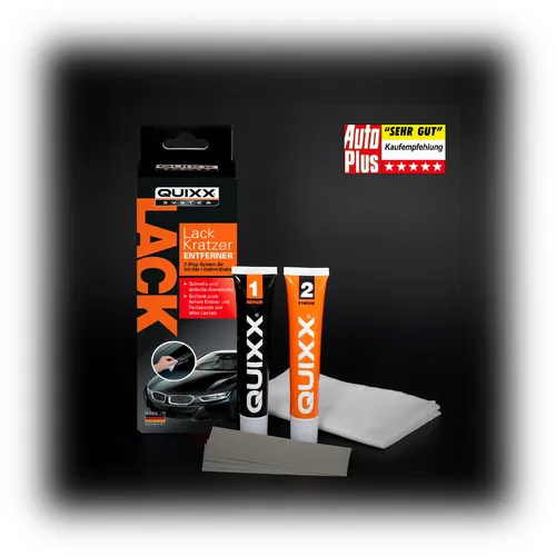 Quixx Auto-Kratzer-Reparaturset 10012 - Autopflege & Motorradpflege, ideal zur einfachen und effektiven Beseitigung von Kratzern mit transparentem Klarlack für ein perfektes Finish.