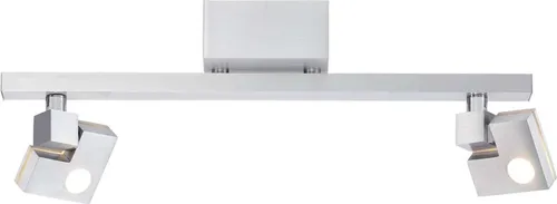 BRILLIANT Lampe 90 Degree LED Spotrohr 2flg alu | 2x 3.6W LED integriert SMD, 380lm, 3000K | Köpfe schwenkbar | In 3 Stufen über gewöhnlichen Wandschalter dimmbar