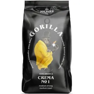 Gorilla Crema No. 1, 100% Arabica Kaffeebohnen, 1 kg - Kaffee: 100% hochwertige Arabica Kaffeebohnen für vollendeten Genuss. Sanfte Röstung sorgt für ein feines Aroma und perfekte Crema – ideal für Espresso und Milchkaffee!