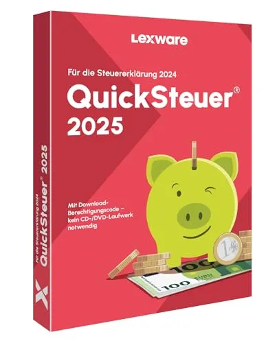 Lexware Finanzsoftware QuickSteuer 2025 - Jahreslizenz für Windows - Steuererklärung leicht gemacht! Ideal für Arbeitnehmer, Vermieter und Rentner. Mit ELSTER-Schnittstelle für einfache Abgabe und automatischer Eingabeprüfung.