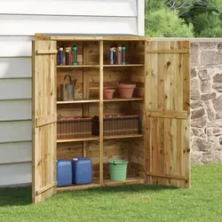 vidaXL Geräteschuppen 123x45x171 cm aus imprägniertem Kiefernholz - Gartenhäuser aus massivem Kiefernholz, korrosionsbeständig und mit wasserfestem Dach, ideal zur ordentlichen Aufbewahrung Ihrer Gartenwerkzeuge.