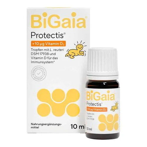 BiGaia Protectis Tropfen Vitamin D 10 ml - Praktische Tropfen zur Unterstützung der täglichen Vitamin D-Zufuhr. Ideal für die ganze Familie, einfach zu dosieren und sorgt für eine unkomplizierte Anwendung.