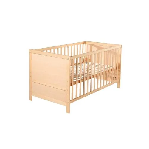 roba Kombi Kinderbett 70x140 cm - Betten für Kinder, 3-fach höhenverstellbar und umbaubar zum Juniorbett, ideal für eine lange Nutzungsdauer von 0 bis 7 Jahren.