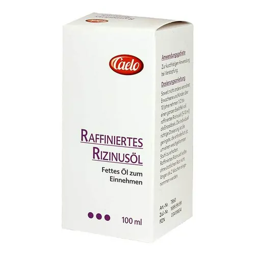 Rizinusöl raffiniert Caelo HV-Packung 100 ml - Arzneimittel für vielseitige Anwendungen, ideal zur Hautpflege und als Abführmittel, jetzt günstig bei Ihrer Beraterapotheke bestellen.