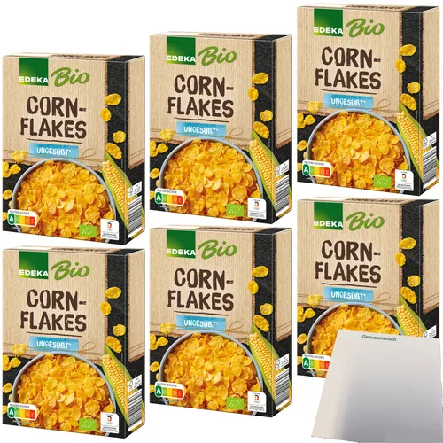 Edeka Cornflakes ungesüßt knusprig geröstete Maisflocken 6x375g Packung usyBlock