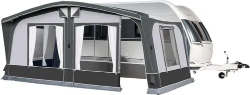 Dorema Octavia Air All Season Vorzelt (Gr. 14), 975-1000cm - Aufblasbares Vorzelt in moderner Rundform, extrem stabil und ideal für Campingliebhaber, die Komfort und Stil suchen.