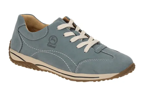 Gabor 66.385.36 Schnürschuh - Sportlicher Komfort in Blau - Halbschuhe aus hochwertigem Leder, ungefüttert für ein angenehmes Fußklima, ideal für lässige Outfits und den Alltag.