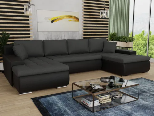 Faris U-Form Wohnlandschaft mit Schlaffunktion - Sofas & Couches – Praktisches Schlafsofa mit Bettkasten und großzügiger Schlaffläche (300x140 cm), ideal für Gäste und entspannte Abende.