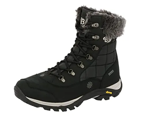 Brütting Himalaya Damen Schneestiefel, Schwarz, 44 EU - Wanderschuhe für winterliche Outdoor-Aktivitäten, wasserdicht mit Comfortex Membran und rutschfester Vibram-Sohle für optimale Sicherheit und Komfort.