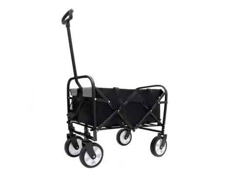 FROSAL Bollerwagen Nick PRO faltbar mit Bremse und Dach - Handwagen mit Luftreifen für vielseitige Nutzung im Gelände, leicht und kompakt zusammenklappbar, ideal für Strand, Wald und Feldwege.