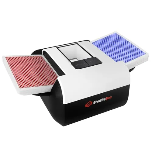 Shufflebox S1: Automatischer Kartenmischer mit 2000mAh Akku - Kartenmischer für Standard- und Jumbo-Karten, bietet leises Mischen in nur 2 Sekunden und wiederaufladbaren Komfort für ununterbrochene Spielabende.