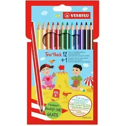 Stabilo - Dreikant Buntstifte  Trio thick - 12 Stk. + 1 Bleistift HB - neu