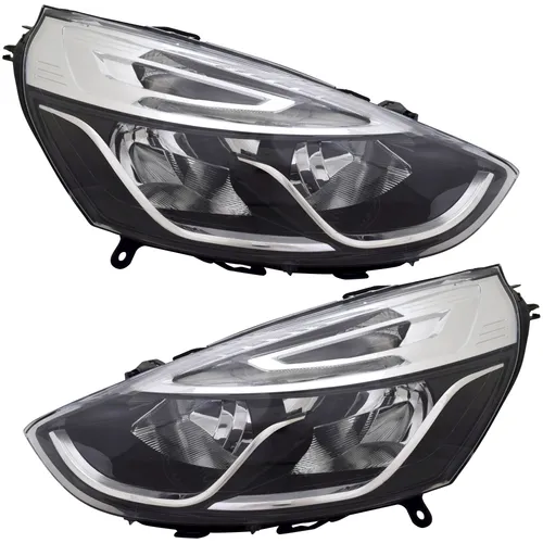 TYC Scheinwerfer Set für Renault Clio 4 IV 2016- H1 H7 Chrom mit LWR Stellmotor - Frontscheinwerfer Set für Renault Clio 4, 2-teilig mit Chrom-Finish und elektrischer Leuchtweitenregulierung für optimale Sicht bei Nacht.