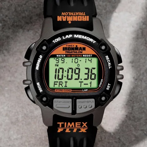 TIMEX Ironman Flix 100 Quartz Silver x Black TW5M63200