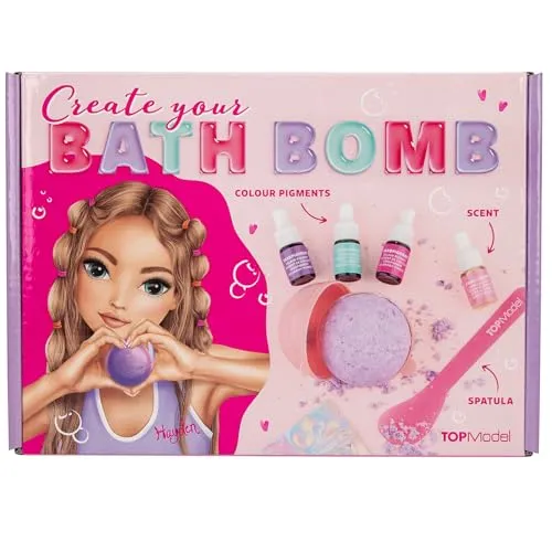Depesche 13503 TOPModel DIY Badebomben Set - Kreatives Set zur Herstellung von 2 Badekugeln mit Vanille-Duft. Ideal für kreative Mädchen und Beauty-Fans – inkl. Schüssel, Spachtel und weiteren Zubehörteilen. Spaß beim Selbermachen garantiert!