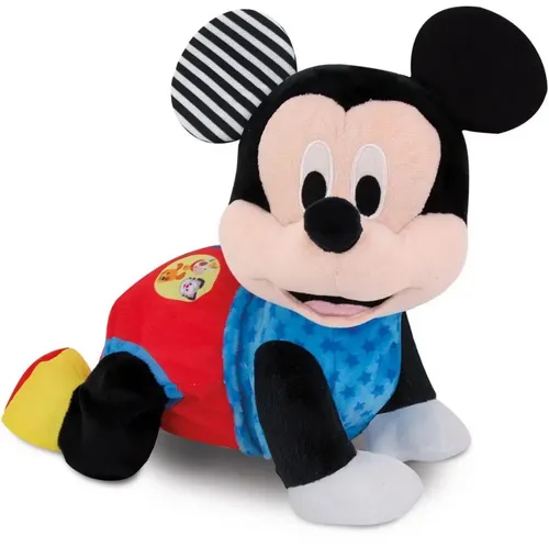 Clementoni® Plüschfigur Disney Baby, Baby Mickey - Interaktives Krabbelspielzeug - Kuscheltiere, fördert motorische Fähigkeiten und lehrt erste Zahlen und Tierlaute mit interaktiven Tasten.
