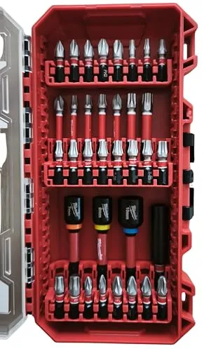 Milwaukee Shockwave Bit-Set 35 tlg. - Werkzeug-Set mit 35 hochwertigen Schlagschrauber-Bits, ideal für präzises Schrauben und Bohren, passend für alle Werkzeugmarken.