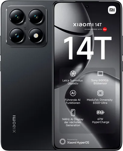 Xiaomi Handy 14T 256GB - Titan Black, 5G, 6,67 Zoll Display, 50 MP Triple-Kamera für beeindruckende Fotos und Videos